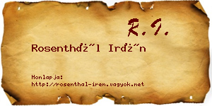 Rosenthál Irén névjegykártya